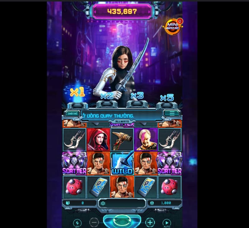 Nổ hũ Alita Nữ Thần Chiến Binh Gowin với 243 cách săn hũ 3 jackpot Alita